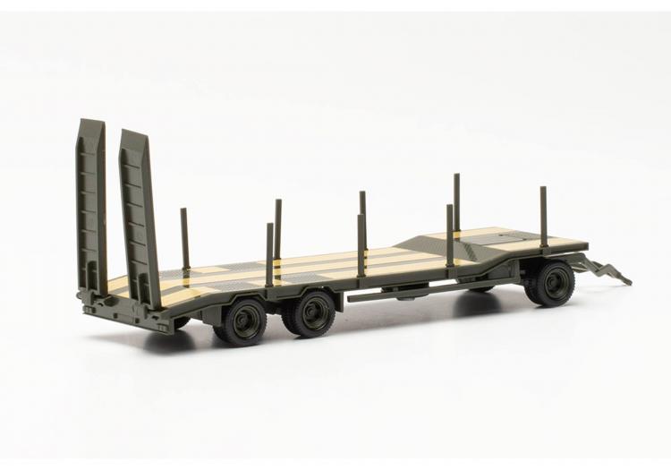 REMORQUE GOLDHOFER 3 ESSIEUX SURBAISSÉE POUR ENGIN VERT ARMEE