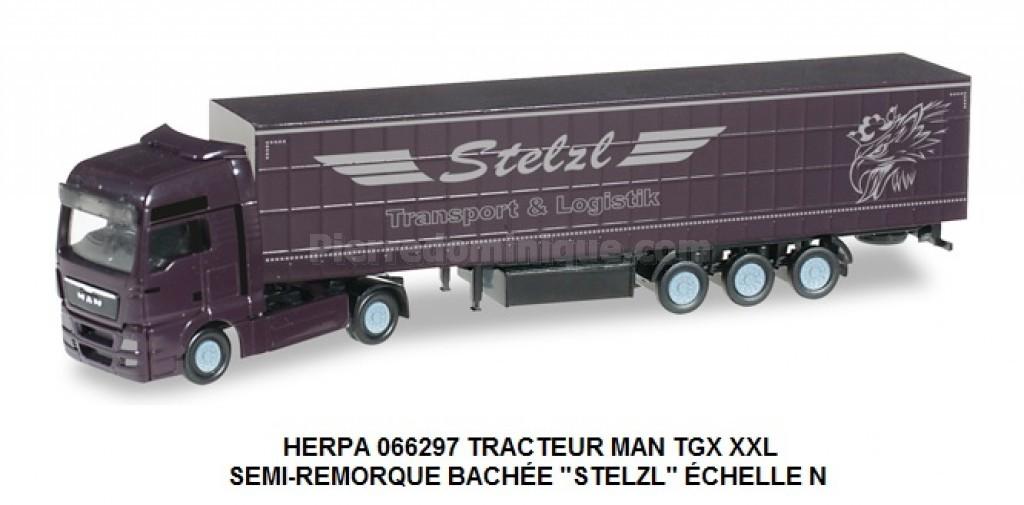 HO camion MAN TGX XXL semi-remorque à rideaux Land Hardenberg Whiskey