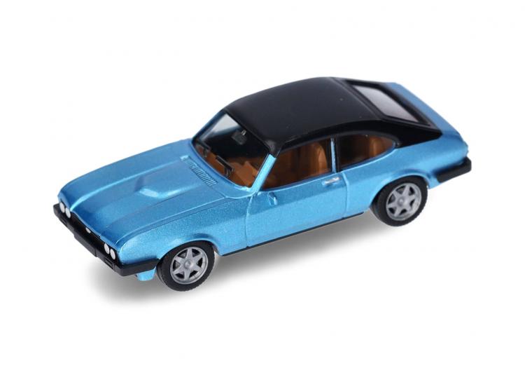 COUPE FORD CAPRI MKII 1974-78 BLEU MIAMI METALLISE TOIT VINYL NOIR