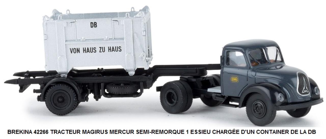Modèle Réduit Tracteur Brekina Circus Krone Magirus Avec Remorque - Occasion En Boîte D'origine