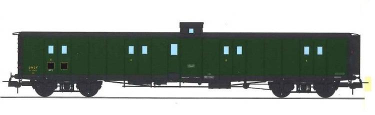 FOURGON A BOGIE ex-PLM N°58821 SNCF - SANS FEUX DE FIN DE CONVOI
