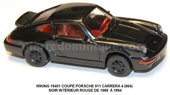 COUPÉ PORSCHE 911 CARRERA 4 (964) NOIR INTÉRIEUR ROUGE DE 1988  Ã€ 1994