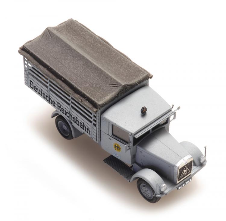 PORTEUR BENNE HANSA LLOYD MERKUR GRIS BACHE DE LA DR ECHELLE N