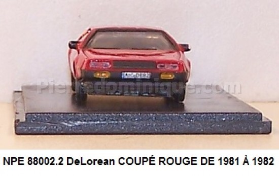  DeLorean COUPÉ ROUGE DE 1981 Ã€ 1982