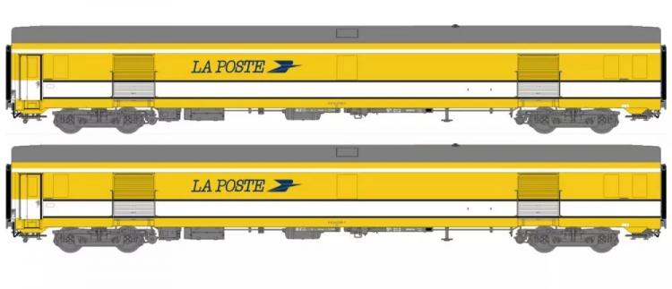 SET DE 2 VOITURES POSTALES JAUNE BLANC UIC PE SNCF
