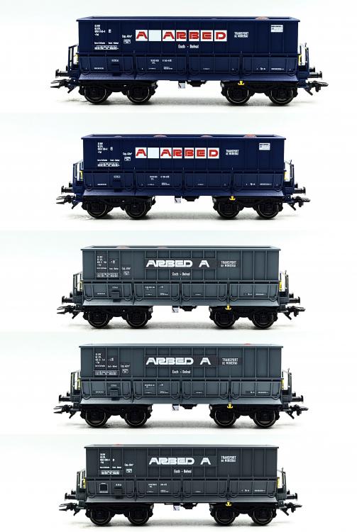 SET DE 5 WAGONS POUR LE TRANSPORT DE MINERAI MINERALIER CFL