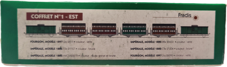 RAME DE 4 VOITURES IMPERIALES BIDEL ET 2 FOURGONS EST