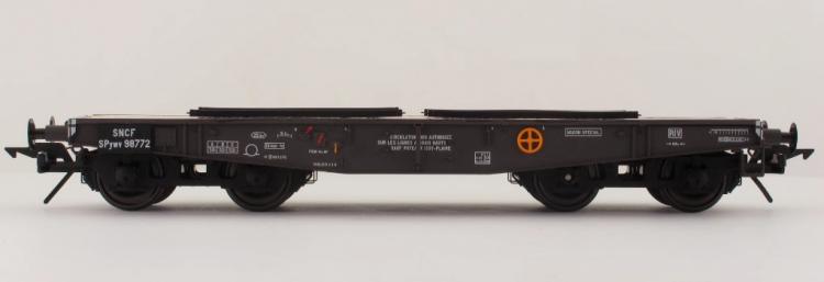 WAGON PLATPOUR CHARGE LOURDES 1950-1962 SPYWV 98772, BRUN UNIFIÉ SNCF – (A RESERVER)