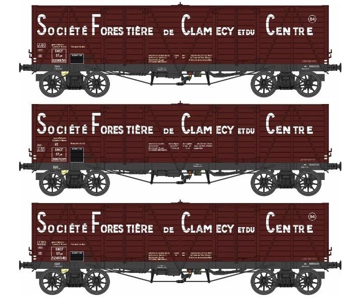 SET DE 3 WAGONS TP TOMBEREAU HAUT CLAMECY SNCF (A RESERVER)