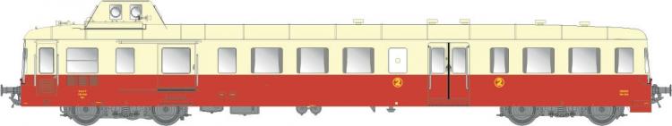 AUTORAIL DIESEL PICASSO XBD 3928 ROUGE CRÈME 2È CL. SOTTEVILLE EP. IVa SNCF