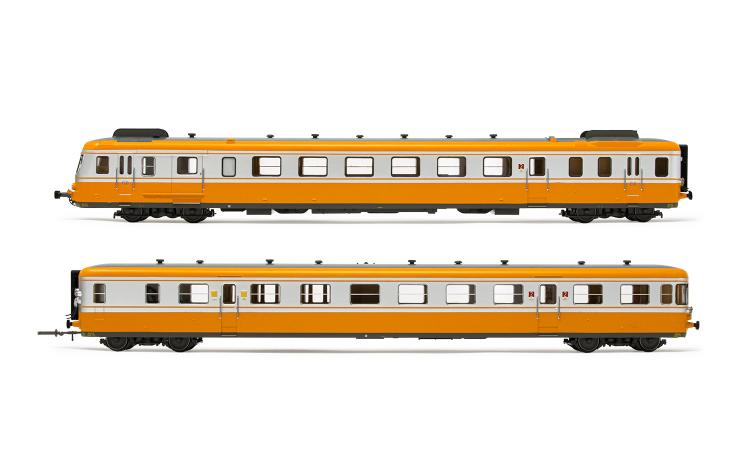 SET 2 PIECES AUTORAIL DIESEL RGP2 ORANGE ARGENT SNCF - (A RESERVER)
