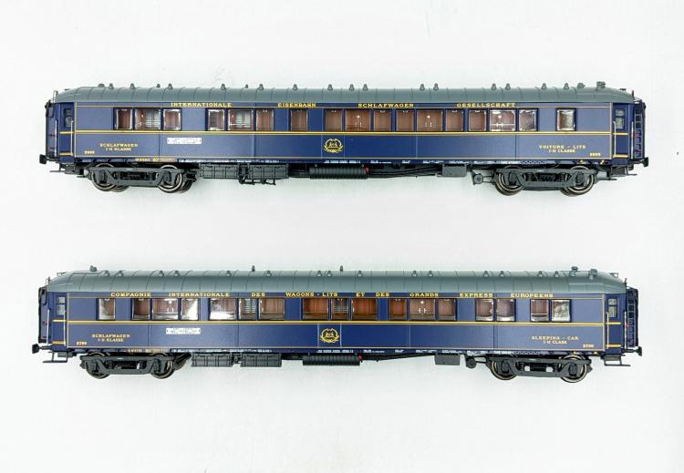 SET DE 2 VOITURES LITS WL S1 + WL S2 NORD EXPRESS LIAISON CALAIS - BUCAREST 1936 CIWL - VERSION ECLAIREE - EDITION LIMITEE MODELS WORLD