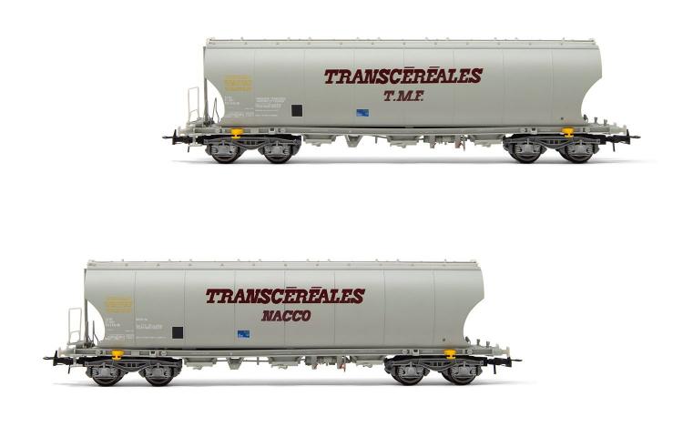 SET DE 2 WAGONS CEREALIERS A 4 ESSIEUX TRANSCEREALES NACCO TMF SNCF