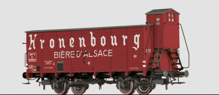 WAGON MARCHANDISE A TRANSPORT DE BIERES KRONENBOURG SNCF