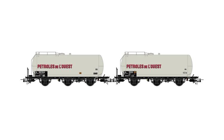 SET DE 2 WAGONS CITERNES A 3 ESSIEUXPETROLES DE L OUEST SNCF