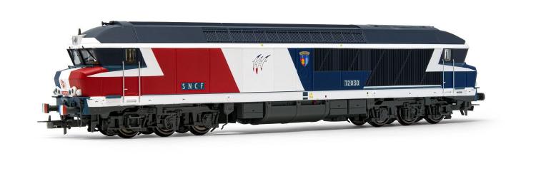 LOCOMOTIVE DIESEL CC 72030 - LIVREE TRICOLORE SNCF
