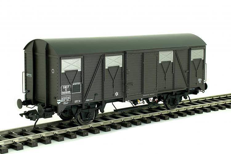 WAGON COUVERTS UIC K 340 6891958-1962&nbsp;LIVRÉE D'ORIGINE CAISSE BRUN UNIFIÉ,&nbsp;CHÂSSIS ET TOIT NOIR, NOUVELLE IMMATRICULATION&nbsp;SNCF – (A RESERVER)