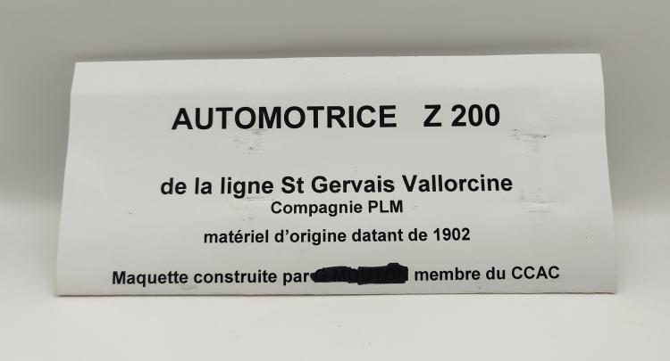 RAME AUTOMOTRICE Z200 (4 ELEMENTS) LIGNE ST GERVAIS VALLORCINE PLM - DIGITAL SOUND