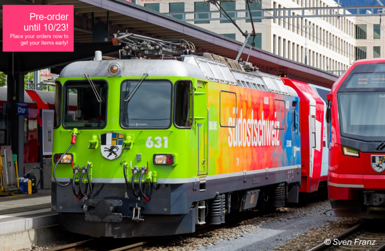 LOCOMOTIVE ELECTRIQUE GE 4/4 II 631 SUDOSTSCHWEIZ RHB - (A RESERVER)