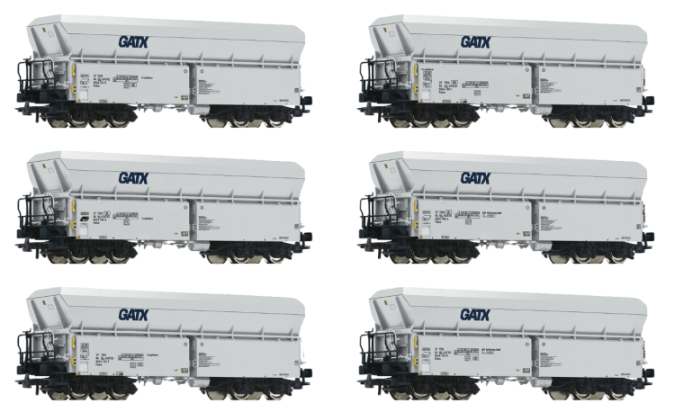 COFFRET DE 6 WAGONS A DECHARGEMENT AUTOMATIQUE GATX