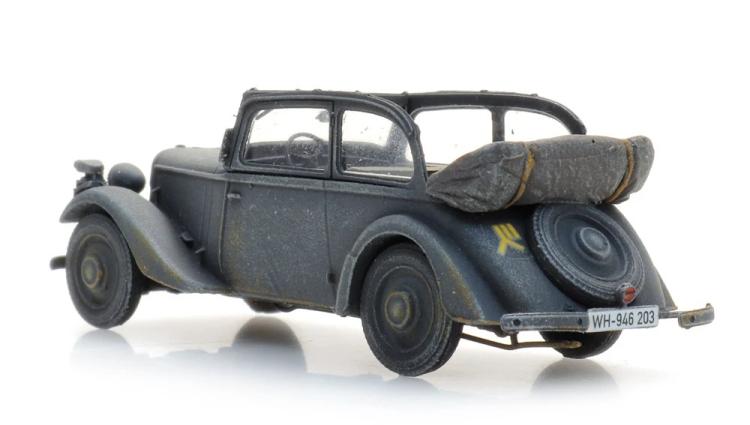 LIMOUSINE CABRIOLET OUVERT ADLER TRUMPF JUNIOR GRIS ARMEE