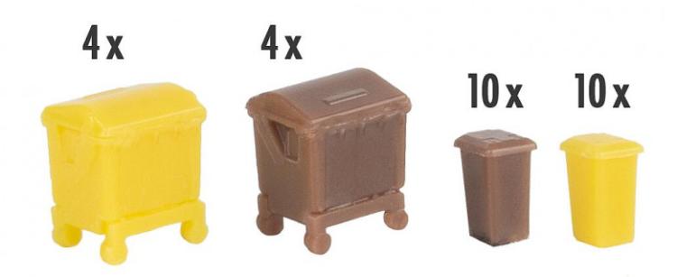 SET DE POUBELLES MARRON/JAUNE