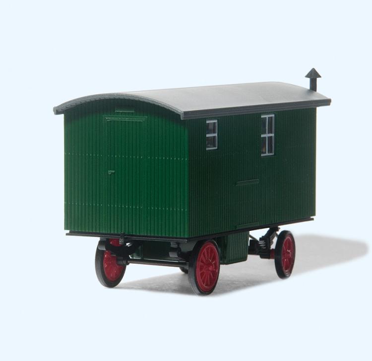 OUVRIER EN PAUSE AVEC REMORQUE 2 ESSIEUX VERTE