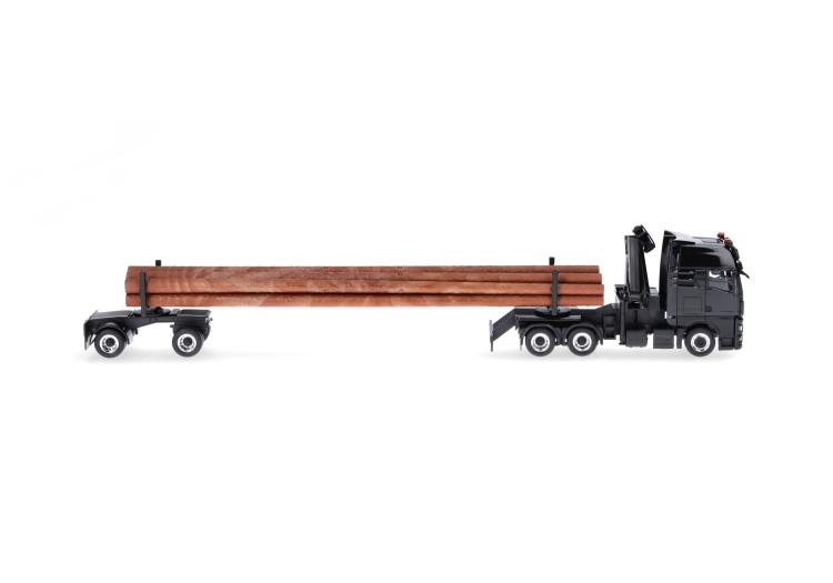 TRACTEUR MAN TGX GX NOIR TRANSPORT DE GRUMES AVEC GRUMES WALTER TRANSPORT