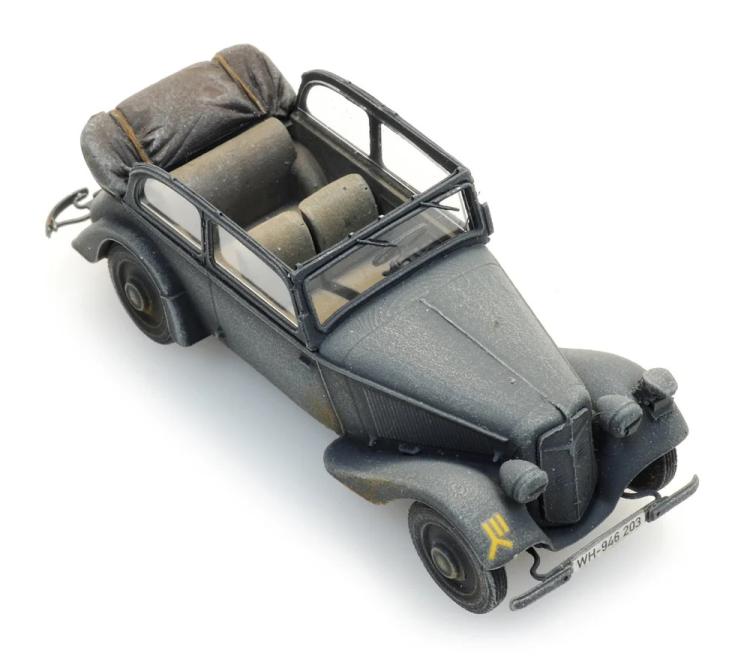 LIMOUSINE CABRIOLET OUVERT ADLER TRUMPF JUNIOR GRIS ARMEE