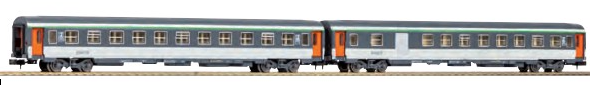 Set De 2 Voitures Corail Piko 94506 – 2e Classe B11u/B6Du – Logo Nouille – Époque IV – Échelle N
