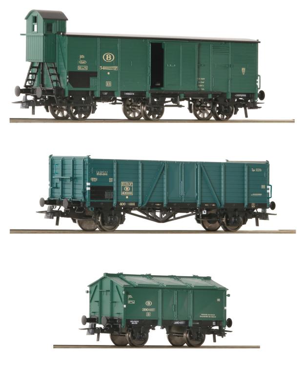 COFFRET DE 3 ELEMENTS TRAIN DE MARCHANDISES SNCB
