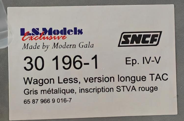 *PROMOS* - SET DE 2 WAGONS LESS VERSION LONGUE STVA SNCF