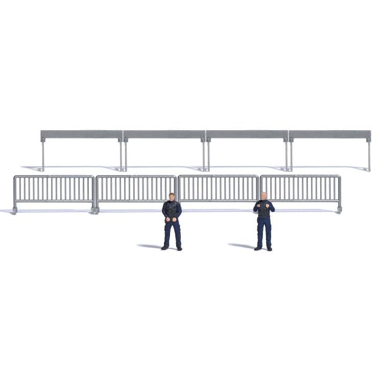 BARRIERES DE SECURITE + POLICIERS