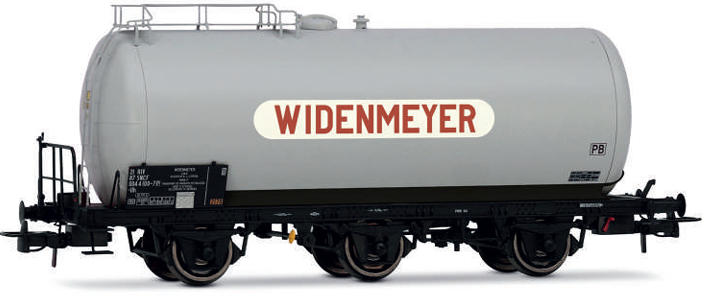 WAGON-CITERNE À 3 ESSIEUX POUR LE TRANSPORT DE FIOUL « WIDENMEYER » LIVRÉE GRISE SNCF