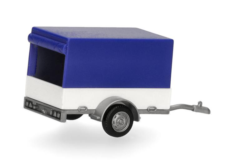 REMORQUE DE VOITURE 1 ESSIEU BLANCHE AVEC BACHE BLEU
