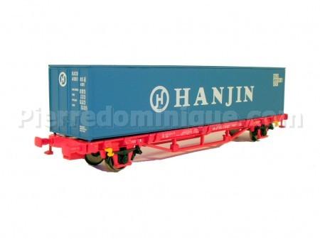 PIKO 95665 HO - Plat essx avec conteneur 40 Les 3 Suisses ep