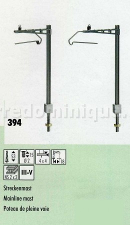 5 POTEAUX PROFIL EN H 53mm DE PLEINE VOIE