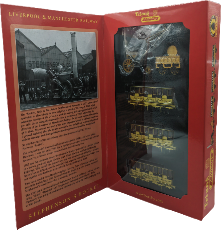 COFFRET 100TH ANNIVERSARY STEPHENSON'S ROCKET 0-2-2 LIVERPOOL ET MANCHESTER RAILWAY - EDITION LIMITEE