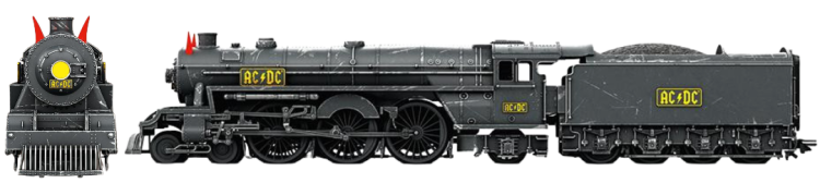 LOCOMOTIVE A VAPEUR BLACK ICE "AC/DC BLACK ICE WORLD TOUR 2008-2010 - AC 3 RAILS DIGITAL SOUND