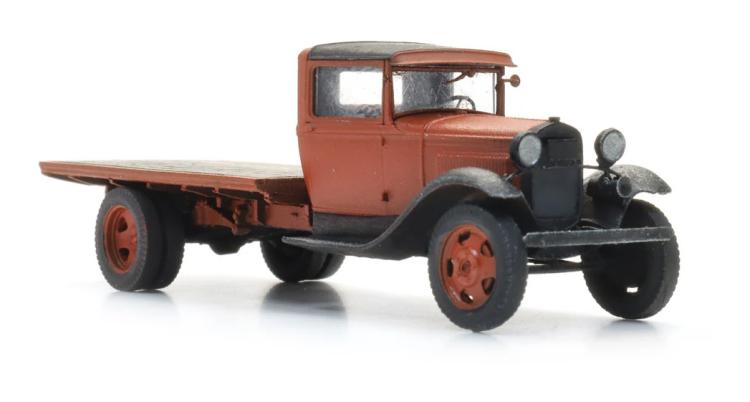 CAMION PORTEUR FORD MODEL AA A PLATEAU ROUGE