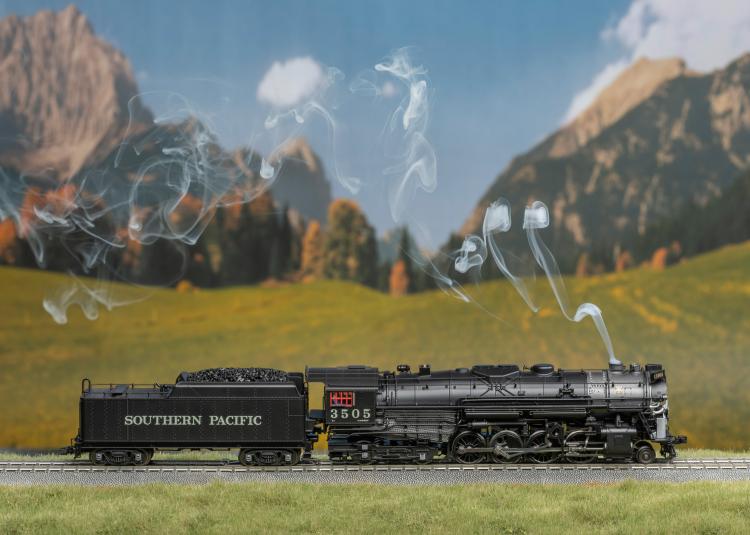 LOCOMOTIVE A VAPEUR 2-8-4 BERKSHIRE 3505 LIVREE NOIR PROFOND SOUTHERN PACIFIC - DIGITAL SOUND