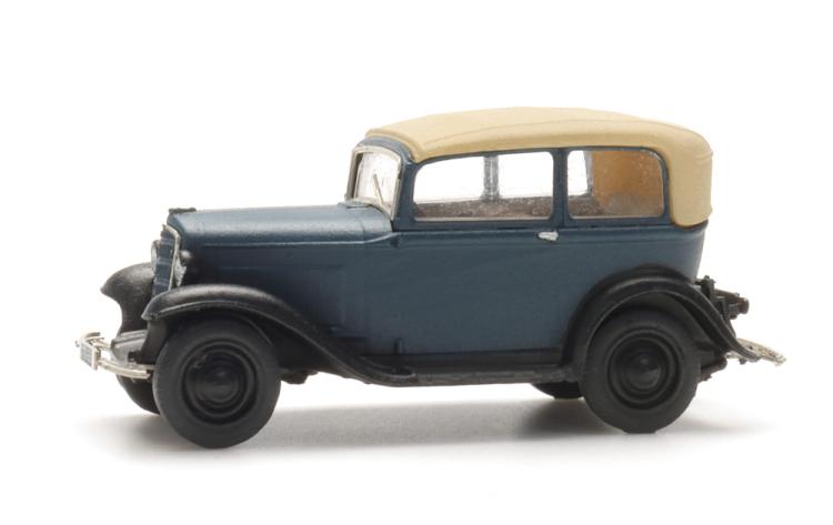 OPEL P4, CAPOT RELEVÉ, BLEU