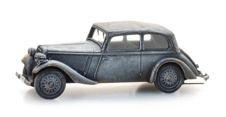 LIMOUSINE CABRIOLET OUVERT ADLER TRUMPF JUNIOR GRIS ARMEE CAMOUFLAGE HIVER