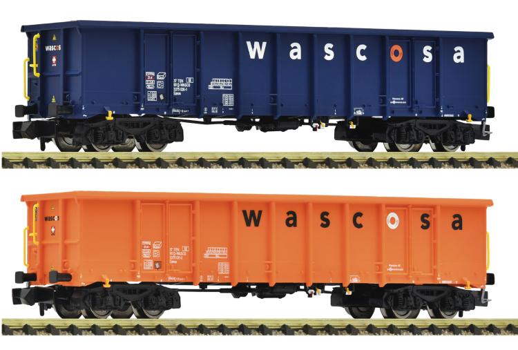 SET DE 2 WAGONS MARCHANDISES DECOUVERTS WASCOSA