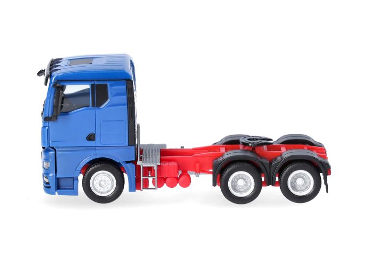 TRACTEUR MAN TGX GN BLEUE ET ROUGE 3 ESSIEUX