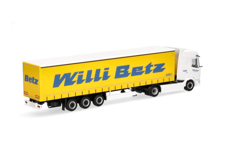 TRACTEUR DAF XG BLANC 2 ESSIEUX SEMI-REMORQUE BACHÉE A 3 ESSIEUX WILLI BETZ