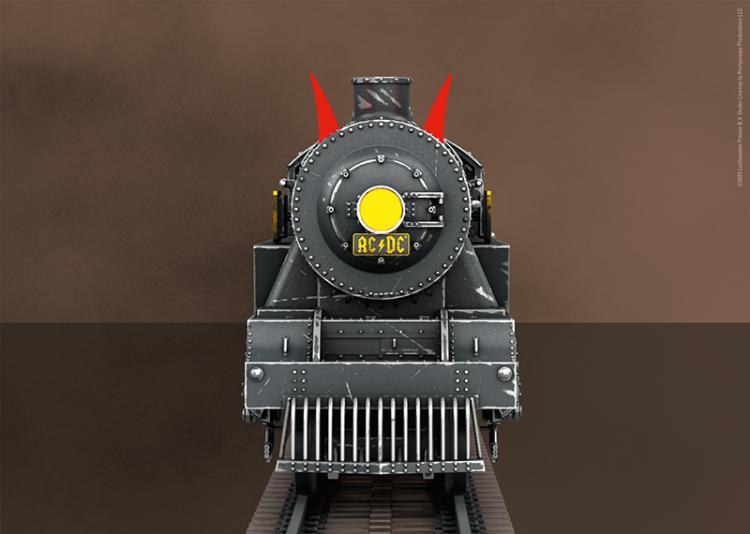 LOCOMOTIVE A VAPEUR BLACK ICE "AC/DC BLACK ICE WORLD TOUR 2008-2010 - AC 3 RAILS DIGITAL SOUND