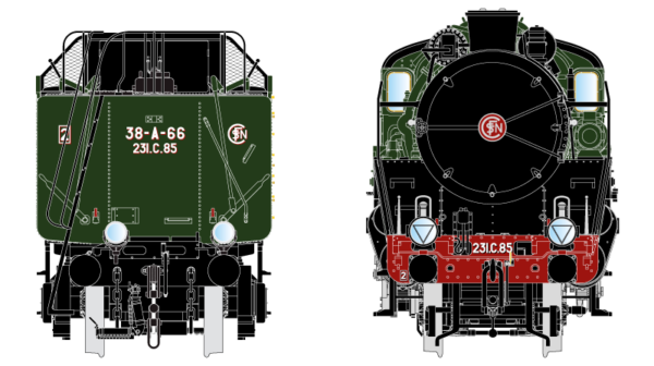 LOCOMOTIVE A VAPEUR SUPER PACIFIC 2.231 C 66 + 38 A 66 SNCF - DIGITAL - A RESERVER