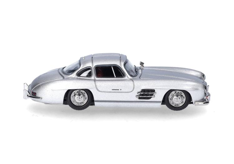 COUPE MERCEDES BENZ 300 SL ARGENT METTALISE INTÉRIEUR ROUGE1954-57