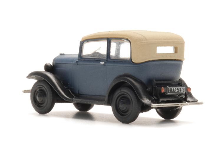 OPEL P4, CAPOT RELEVÉ, BLEU